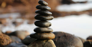 A stack of smooth, balanced river stones