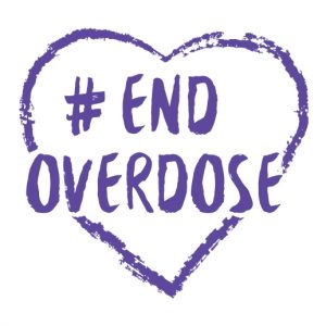 #EndOverdose written all in capitals in the center of a heart.