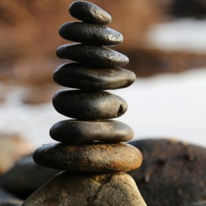 A stack of smooth, balanced river stones